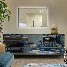 Дзеркало в алюмінієвій рамі з підсвіткою 600x400 мм