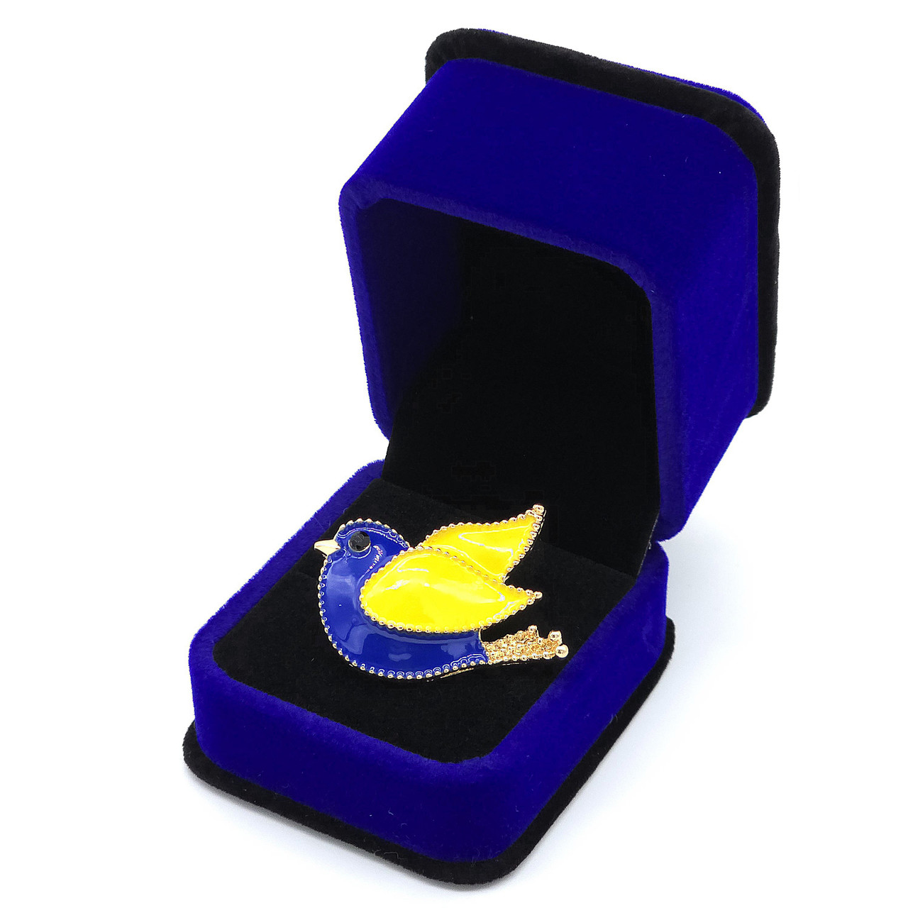 Брошка "Пташка" у патріотичних кольорах, фото 1