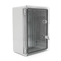 Бокс ударостійкий з ABS пластику з монтажною панеллю 350х250х150 з прозорою дверцею IP65