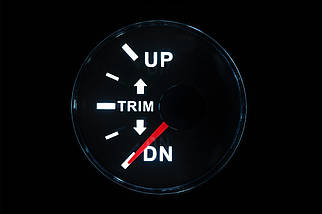 Указатель трима I Gauge WKTR-90BL судновий для човна і катера аналоговий чорний циферблат нержавіюча сталь 12/24В 52 мм, фото 2