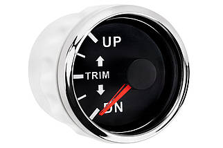 Указатель трима I Gauge WKTR-90BL судновий для човна і катера аналоговий чорний циферблат нержавіюча сталь 12/24В 52 мм, фото 3