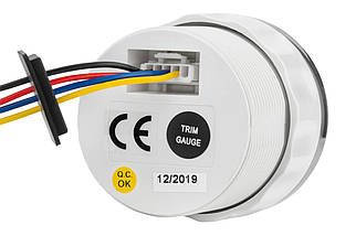 Указатель трима I Gauge WKTR-90BL судновий для човна і катера аналоговий чорний циферблат нержавіюча сталь 12/24В 52 мм, фото 5