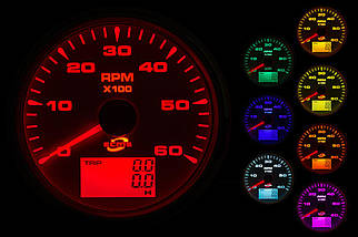 Тахометр зі лічильником мотогодин ECMS білий HMH3-WG-6KL 902-00012 для човна та катера аналоговий 0-6000 об/хв діаметр 90 мм, фото 2