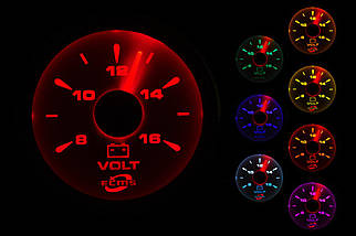 Вольтметр ECMS білий HMV2-WG-8-16 802-00042 судновий для човна і катера 12V аналоговий 53 мм з підсвіткою, фото 2