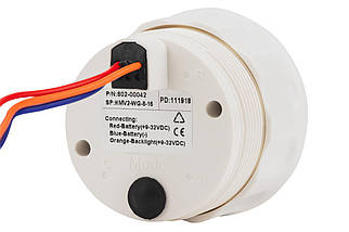 Вольтметр ECMS білий HMV2-WG-8-16 802-00042 судновий для човна і катера 12V аналоговий 53 мм з підсвіткою, фото 5