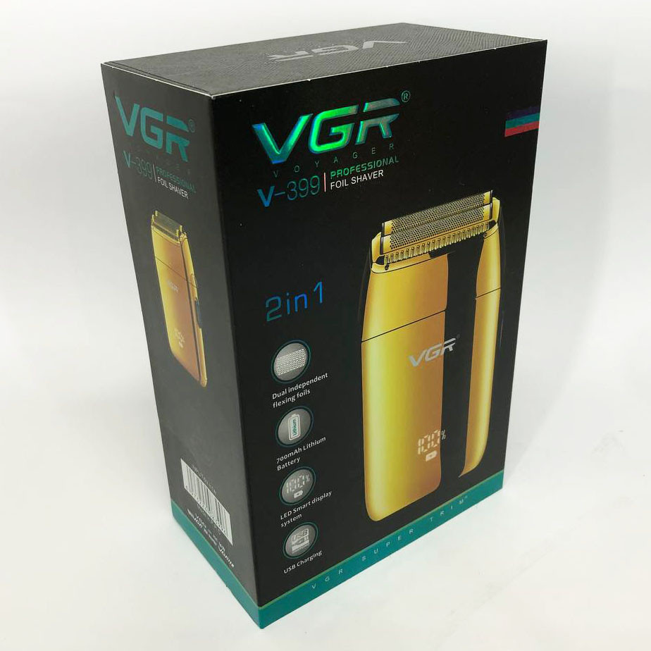 Бритва тример для чоловіків VGR V-399 GOLD, Електробритва з насадками для бороди, LU-624 Бритви електричні