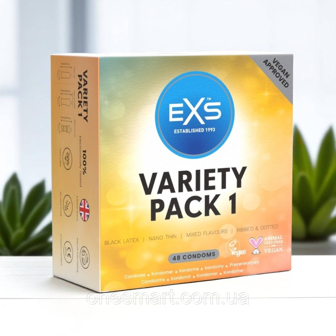 Презервативи EXS Variety Pack 48 штук різні текстури і форми для безпечного сексу і задоволення, фото 1