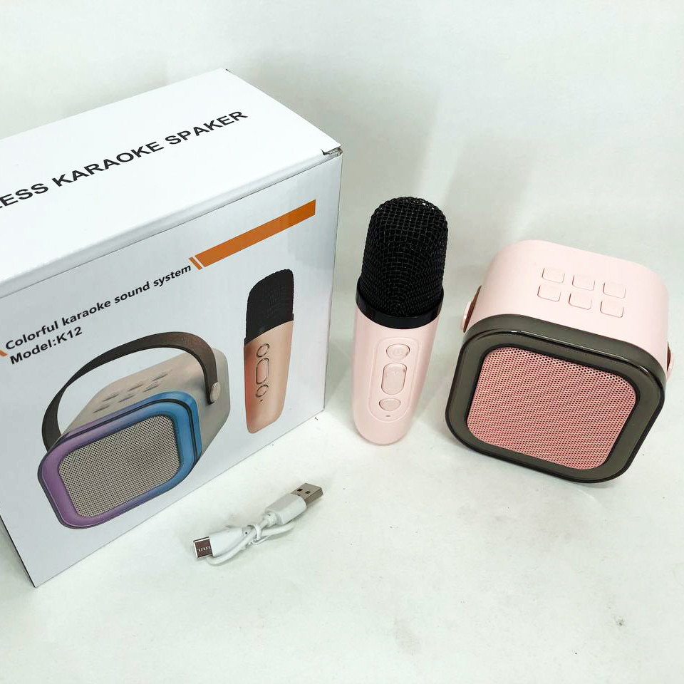 Мікрофон караоке бездротовий з динаміком для дітей K12 10W, Колонка караоке MV-867 з динаміками
