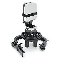 Муфта оптична Merlion ML-OP-F101H-24C герметична 4 ввода до 4-х касет до 24 зварок матеріал ПП