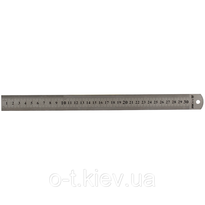 Лінійка сталева, 30 см, інд.упаковка, фото 1