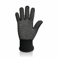 Перчатки трикотажні Sensor поліестерові клас 13 ПВХ нанесення чорні ціна за 10 пар