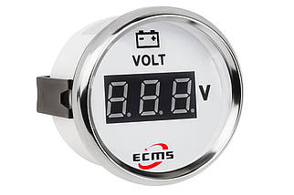 Вольтметр ECMS білий PEV2-WS-8-32 800-00151 судновий для човна і катера цифровий робоча напруга 9-32 VDC діаметр 55 мм, фото 3
