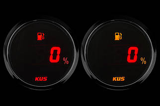 Датчик рівня пального судновий для човна і катера Wema Kus CEFR-BS-4-20 чорний цифровий 52 мм 12V хромована рамка, фото 2