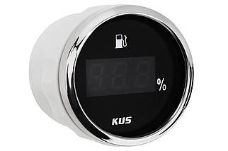 Датчик рівня пального судновий для човна і катера Wema Kus CEFR-BS-4-20 чорний цифровий 52 мм 12V хромована рамка, фото 3