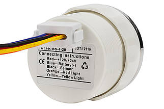 Датчик рівня пального судновий для човна і катера Wema Kus CEFR-BS-4-20 чорний цифровий 52 мм 12V хромована рамка, фото 5