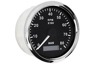 Тахометр і мотогодинники Wema Kus чорний CMHB-BS-8KL K-Y07010 для човна і катера 0-8000 об/хв 12/24 В діаметр 85 мм, фото 3