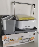 Диспенсер-мильниця 3-в-1 з губкою і відсіком для зберігання SV227, фото 1