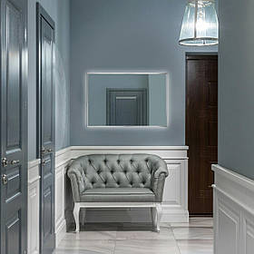 Дзеркало в алюмінієвій рамі з підсвіткою 600x400 мм