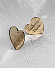 Бірка декоративна з акрилу сердечко 4 см золото, фото 2