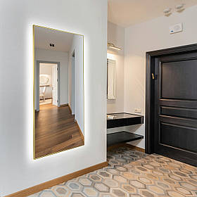 Дзеркало в алюмінієвій рамі з підсвіткою для ванних кімнат