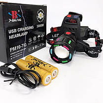 Ліхтар для шолома на голову SY-8087-PM10-TG, Налобний прожектор, Ліхтар налобний з EH-237 червоним діодом, фото 3