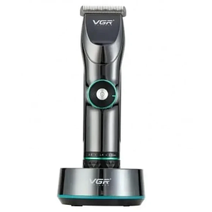 Професійна машинка для стрижки волосся та бороди з LED-дисплеєм та підставкою VGR V-256, фото 1