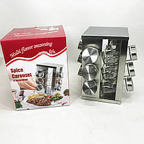 Етажерка для спецій UNIQUE 12 в 1, Набір для спецій карусель, Баночки для спецій WO-963 на кухню, фото 4