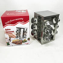 Етажерка для спецій UNIQUE 12 в 1, Набір для спецій карусель, Баночки для спецій WO-963 на кухню, фото 3