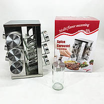 Етажерка для спецій UNIQUE 12 в 1, Набір для спецій карусель, Баночки для спецій WO-963 на кухню, фото 2