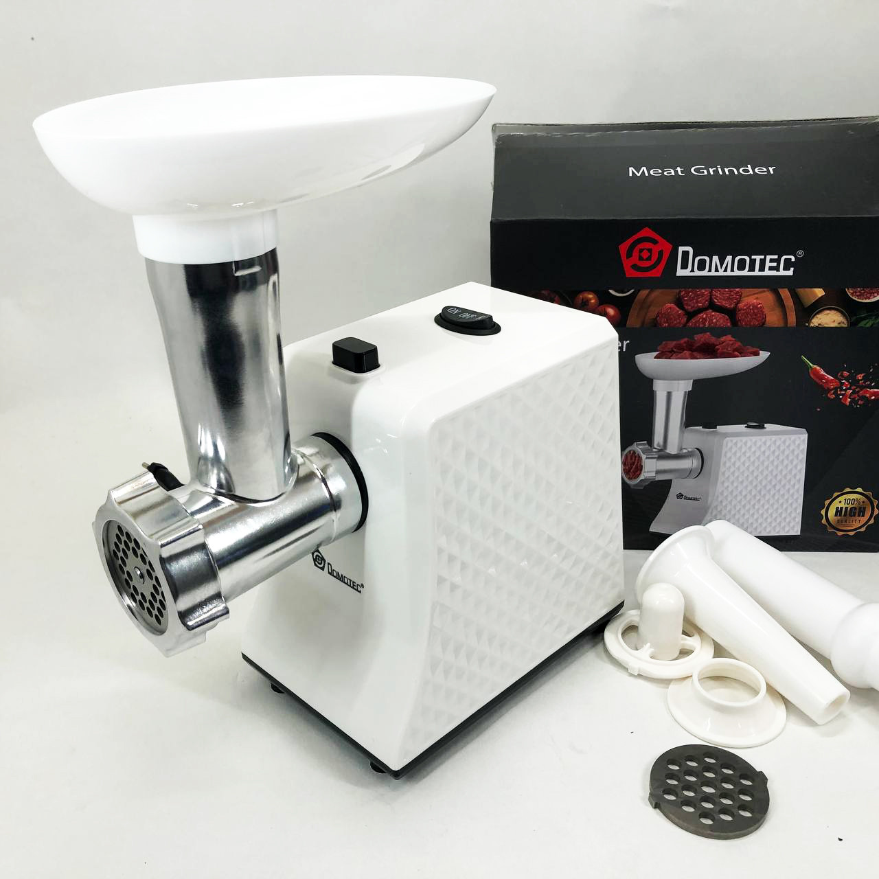 Мощная компактная мясорубка Domotec R3391 2000 W, Електром'ясорубка, М'ясорубка електрична EH-460 для м'яса