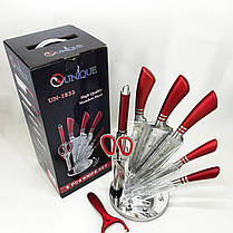 Кухонні ножі з хорошої сталі UNIQUE UN-1832 9 шт, Кухонний ніж зі сталі HI-704 нержавіючої сталі, фото 4