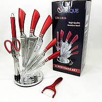 Кухонні ножі з хорошої сталі UNIQUE UN-1832 9 шт, Кухонний ніж зі сталі HI-704 нержавіючої сталі, фото 2