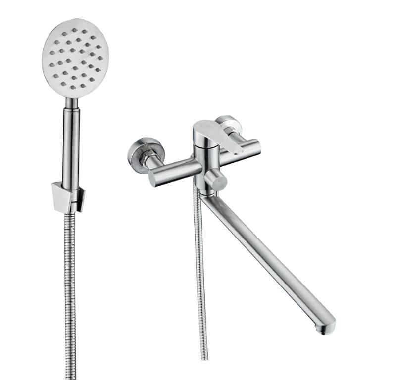 Змішувач для ванни WEZER EKO7-17, нержавіюча сталь, Ø 35, сатин, фото 1