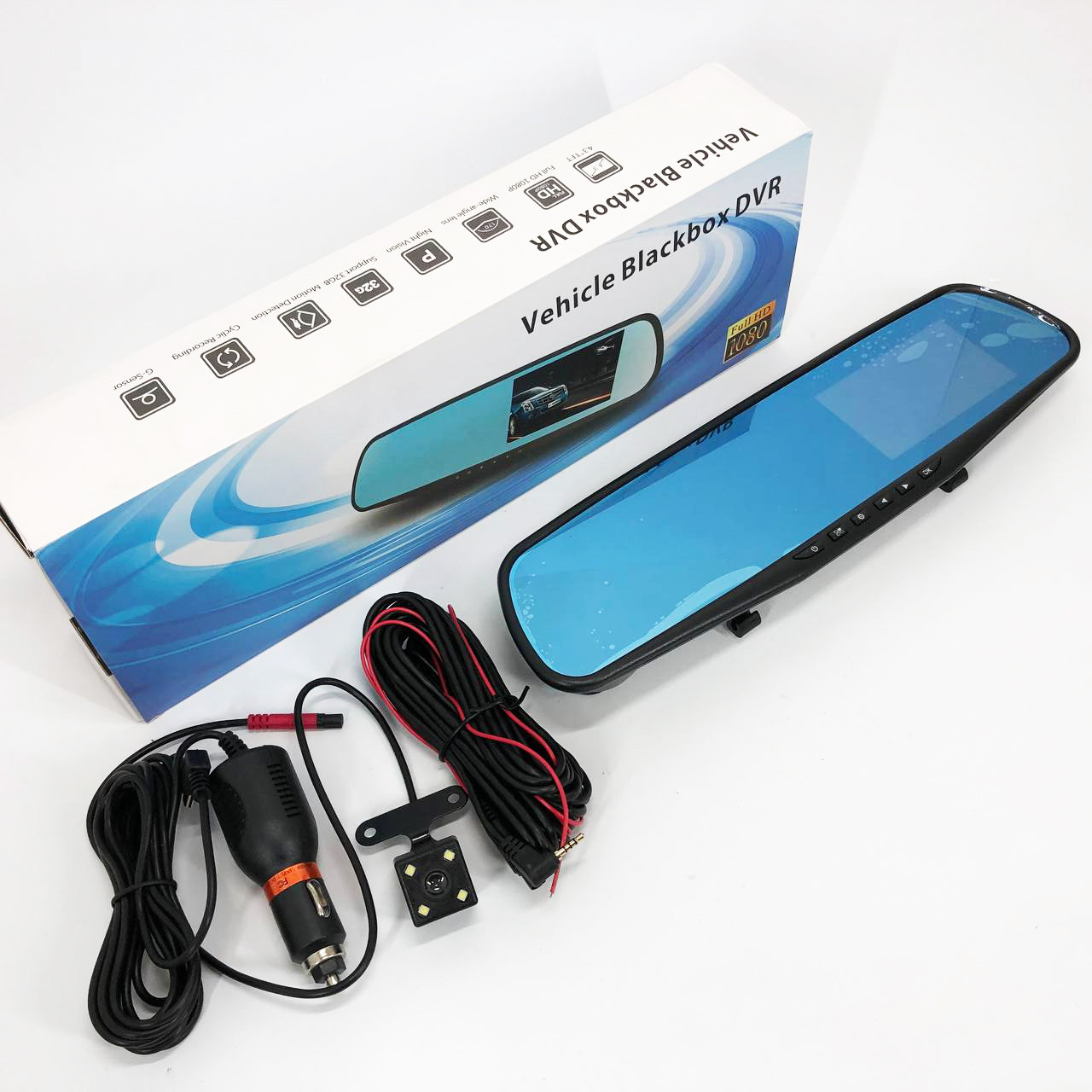 Автомобільний відеореєстратор-дзеркало L-9004 LCD 3.5'' 2 камери 1080P QS-288 Full HD