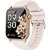 Смарт годинник жіночий Lige Miya 3 Gold з пульсоксиметром, розмова, дзвінки, 2 ремінця, 600мАч, фото 2