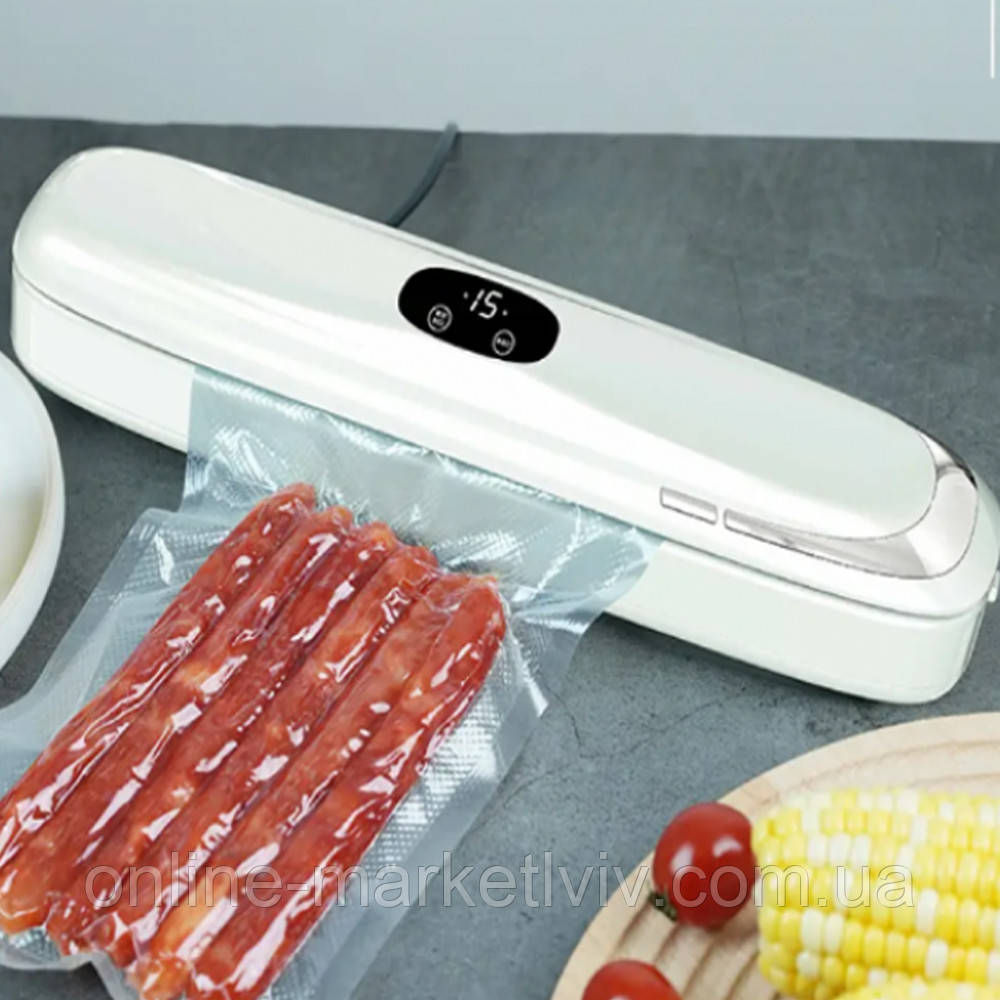 Вакуумний пакувальник для продуктів + Пакети / Домашній вакууматор / Побутовий вакууматор для м'яса