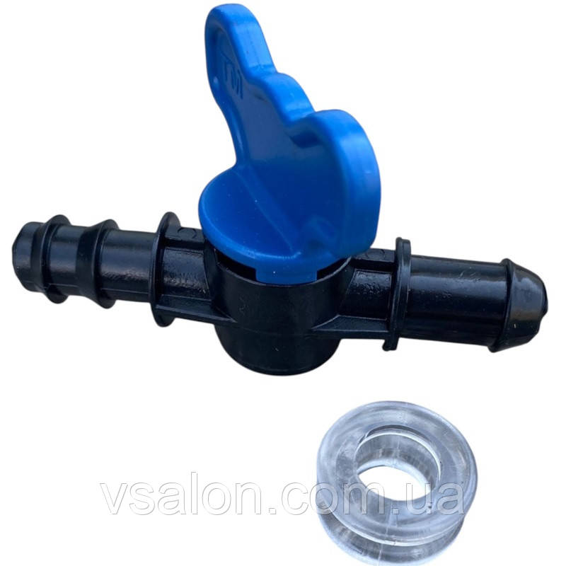 Кран для крапельної трубки з резинкою 16*17мм SERTSAN, фото 1