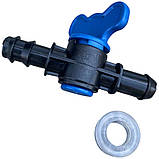 Кран для крапельної трубки з резинкою 16*17мм SERTSAN, фото 2