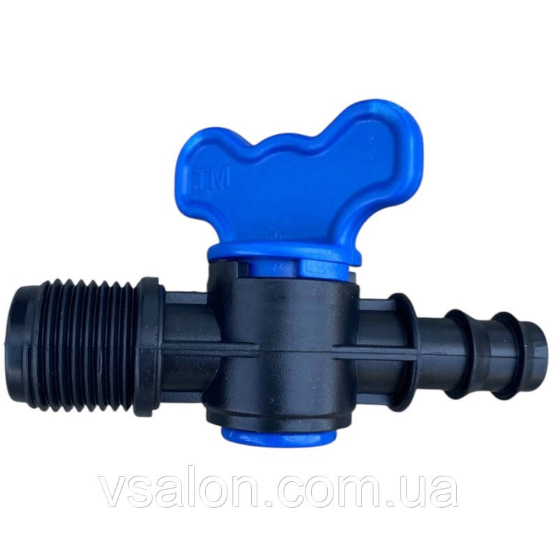 Кран для трубки 16мм*1/2 зовнішня різьба SERTSAN, фото 1