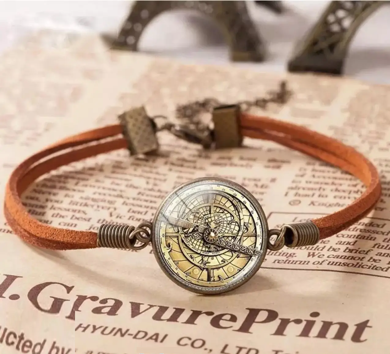 Браслет колесо Білла шифр з годинником амулет стімпанк, фото 1