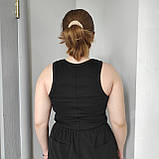 Майка Dias жіноча трикотаж рубчик стрейч S\M чорна, фото 4