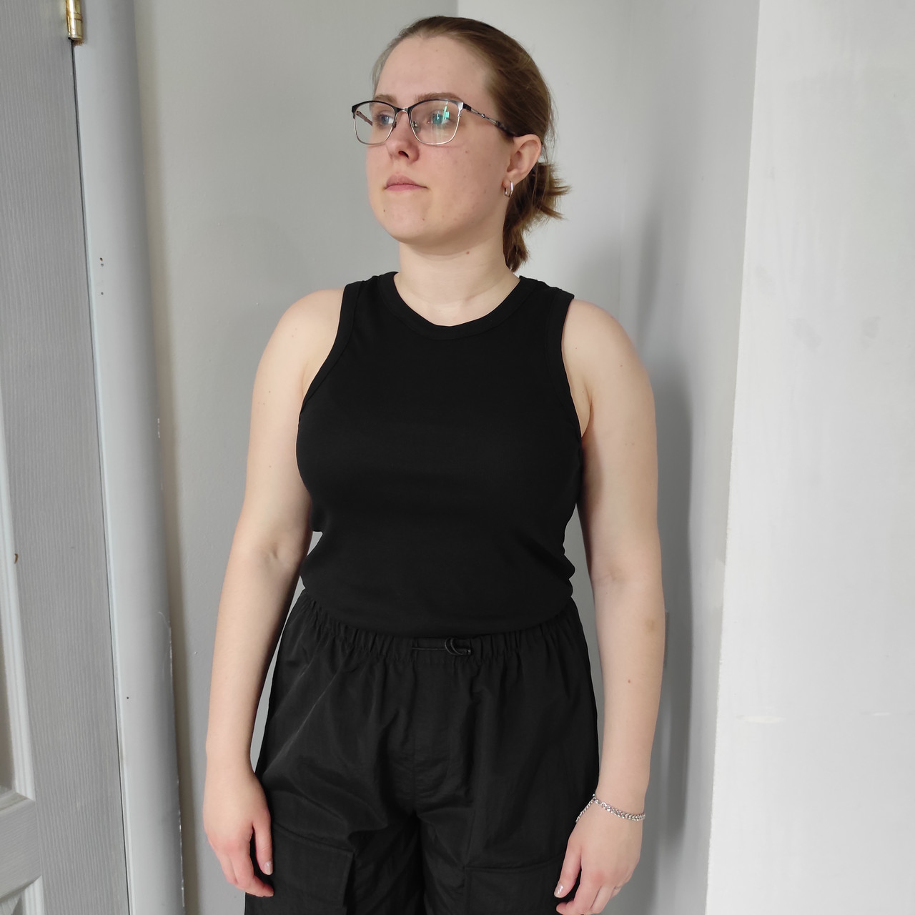 Майка Dias жіноча трикотаж рубчик стрейч S\M чорна, фото 1