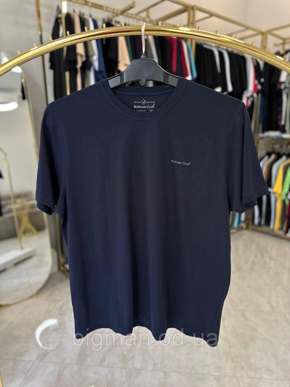 Чоловіча футболка Borcan Club 1006 батал 3-6XL темно-синя