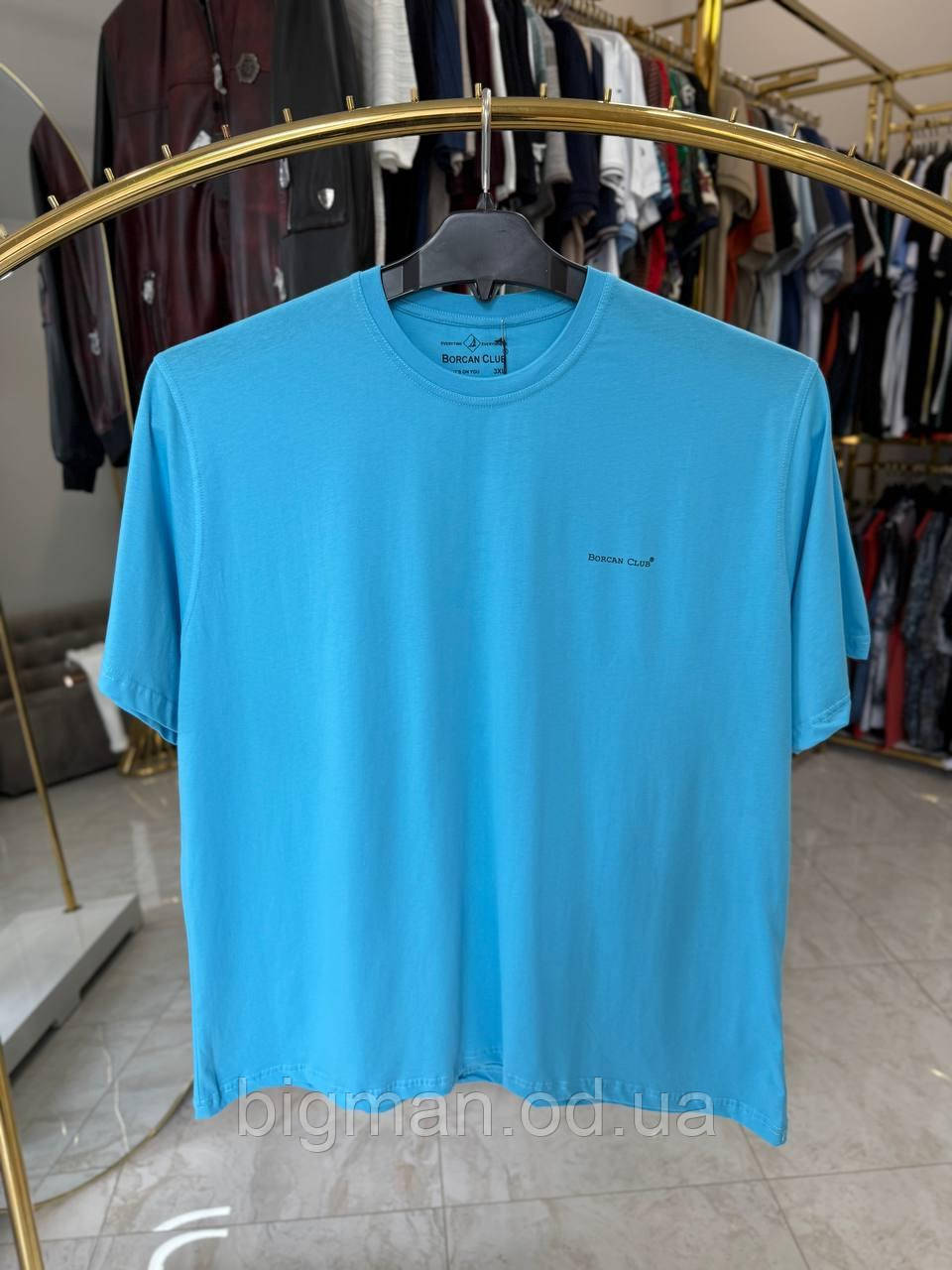 Чоловіча футболка Borcan Club 1006 батал 3-6XL блакитна