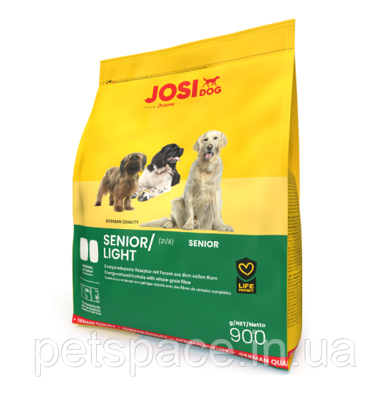 Корм JosiDog Senior/Ligh (ЙозіДог корм для малоактивних і літніх собак) 900г., фото 1