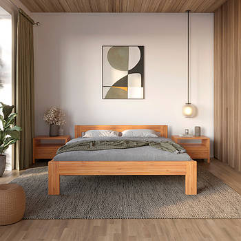 Двоспальне дерев'яне ліжко Mebigrand Делі Вільха 180х200 см (MBG-3854)