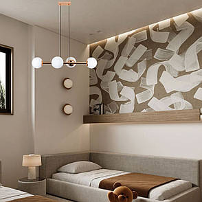 Підвісна сучасна люстра "Modern Luxe " (52-9909-4 GOLD+WH), фото 3