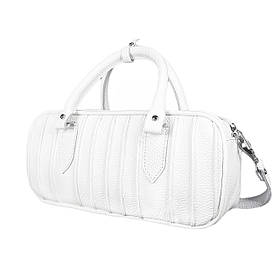 Сумка жіноча "Бріджит" натуральна шкіра,біла, тиснення флотар