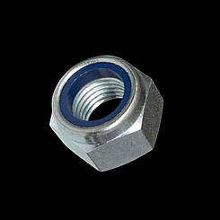 Гайка самостоп М14 шестигранна оцинкована DIN 982 самостопорна нейлон кільце
