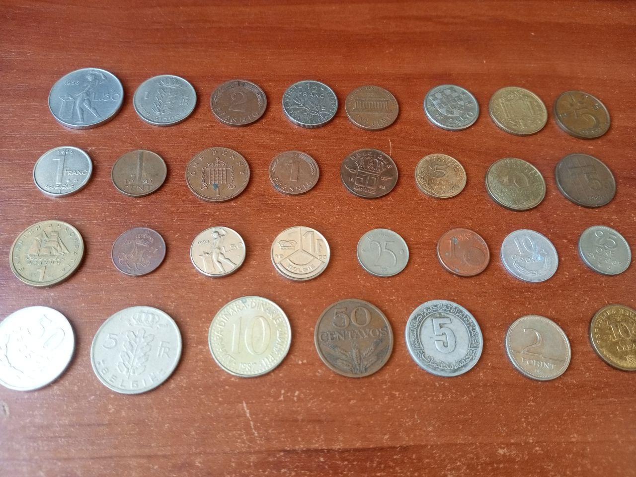 Гора іноземних монет! 31 шт. БЕЗ ПОВТОРА